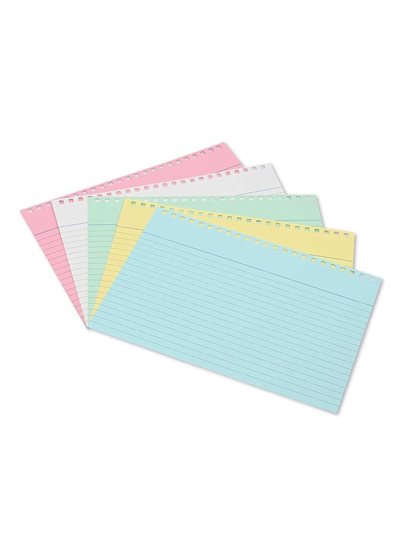FIS - FIS Ruled Record Card 180 Gsm 8X5 Inch Double Loop Spiral Assorted 50 Sheets -FSIC85-180SPP50 - Image 1