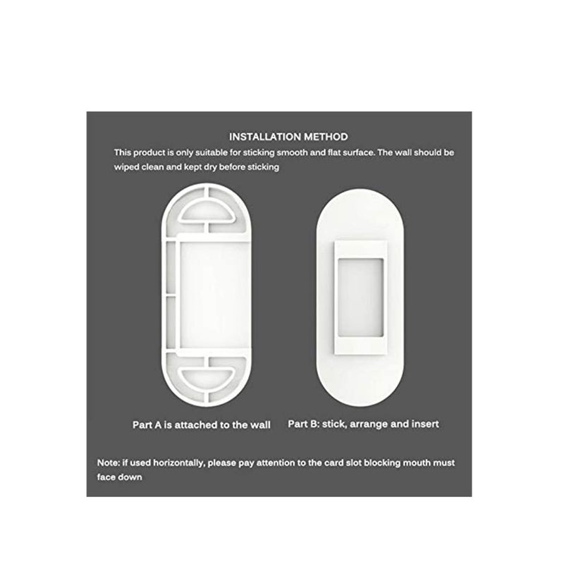 SOLARAE حامل مقبس ذاتي اللصق، قوي، خالي من الثقوب، ملصق حامل قابس مثبت على الحائط لحوامل شريط الطاقة، حامل رف التخزين للمنزل مناسب للأسطح الناعمة - Image 4