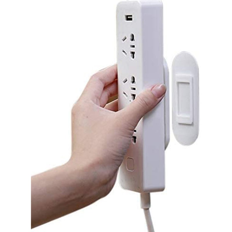 SOLARAE حامل مقبس ذاتي اللصق، قوي، خالي من الثقوب، ملصق حامل قابس مثبت على الحائط لحوامل شريط الطاقة، حامل رف التخزين للمنزل مناسب للأسطح الناعمة - Image 1