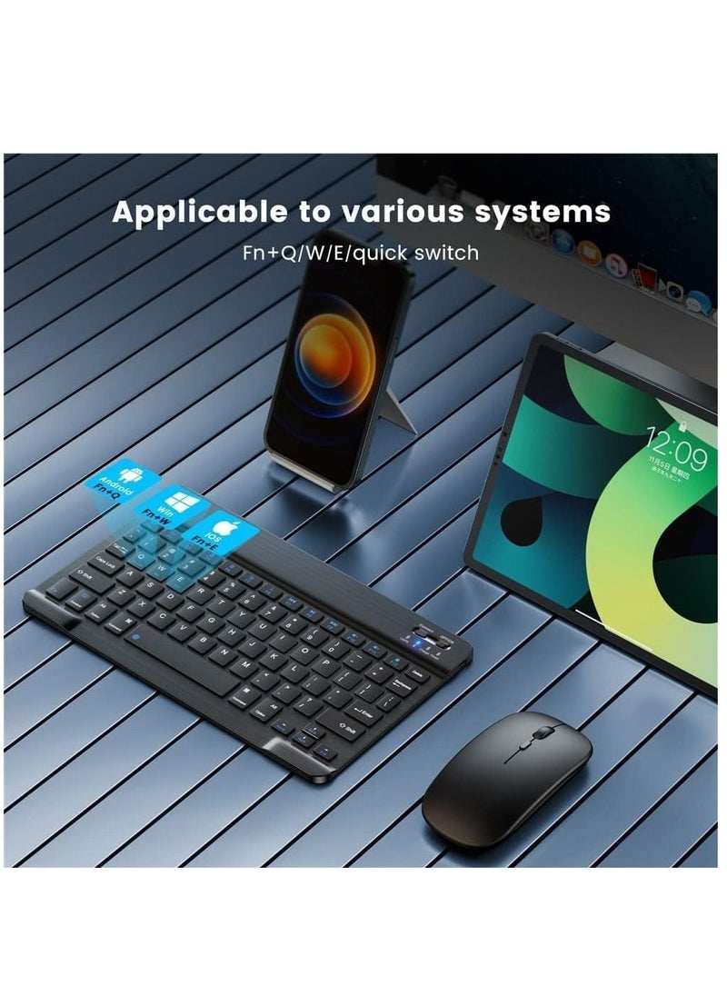 ELTRAZONE - Arabic and English Bluetooth Keyboard and Mouse Combo, Ultra-Slim Portable Compact Wireless Mouse Keyboard Set for IOS Android Windows Tablet Phone iPhone iPad Pro Air Mini - Image 1