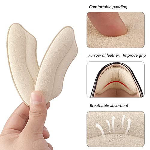 SEFLICA Premium Heel Pads Inserts Grips, Shoe bite Protector Back of Heel Protectors Cushions Liner Prevent Too Big Shoe from Shoe Slipping,Blisters,Filler for Loose Shoe Fit for Men Women (Black And Skin, Free) - Image 4
