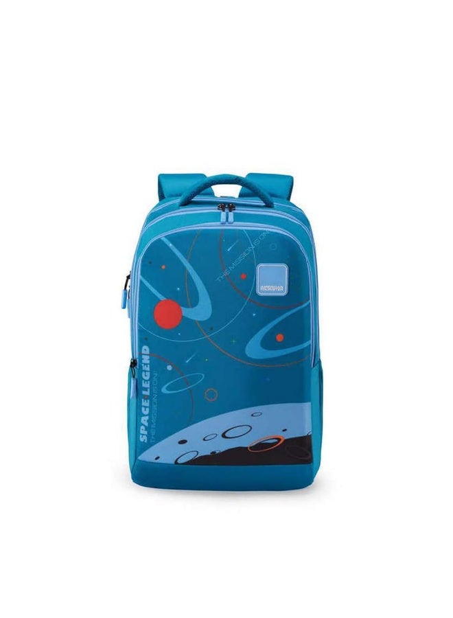 American Tourister Quad 3.0 Style 02, Large 3 Compartment Backpack, 33.5L with Spacious Interiors Bags For School, Office, College, Gift For Men & Women - Space Blue - Image 1