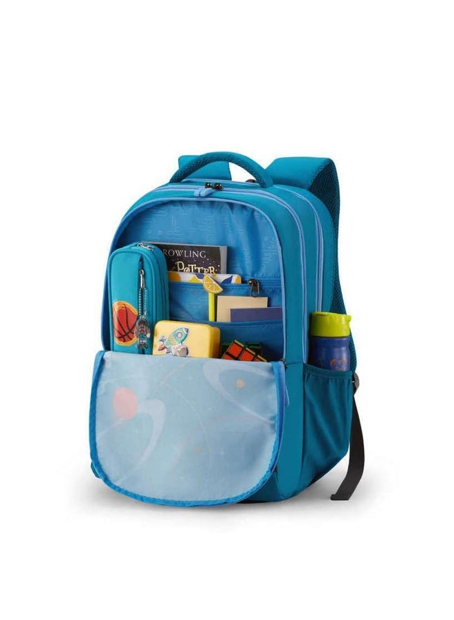 American Tourister Quad 3.0 Style 02, Large 3 Compartment Backpack, 33.5L with Spacious Interiors Bags For School, Office, College, Gift For Men & Women - Space Blue - Image 2