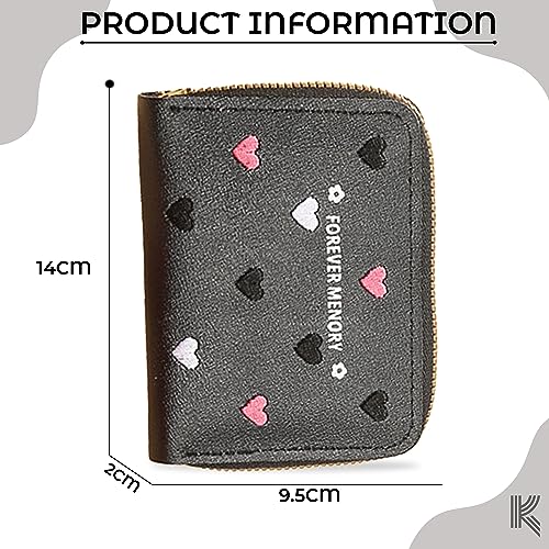 Kraptick Wallet for Women - Stylish and Compact Card Holder and Money Wallet, Money Organiser (Black) - Image 5