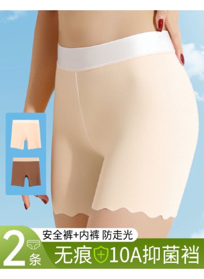 MIIOW Autumn Thin Seamless Icy Silk Base Layer Contrast Color Safety Shorts (2-Pack) - Image 1