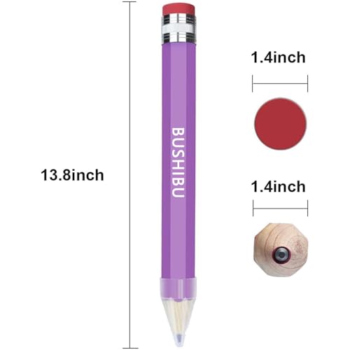 BUSHIBU Giant Pencil, 14 Inch Jumbo Pencils, Funny Big Novelty Pencil for Prop/Gifts/Decor (Light Purple) - Image 2