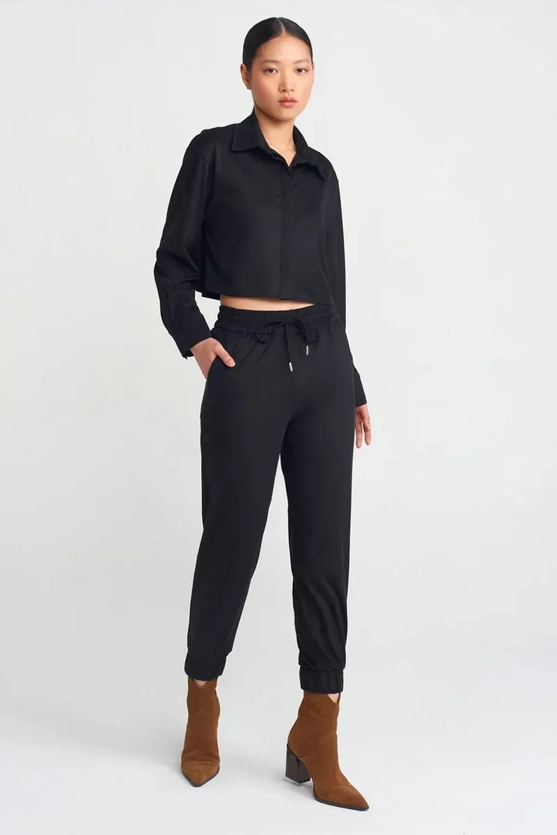 DILVIN Faux Suede Jogger Pants