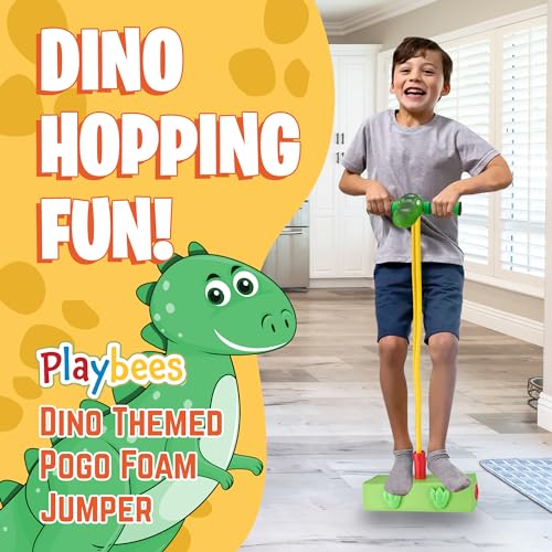 Playbees Foam Pogo Stick Dinosaur Jumper for Kids 3 4 5 6 7 Years Old Coolest Toys for 5 Year Old Boy Themed Bungee Pogo Inside Outside Fun for Boys Girls - Image 5