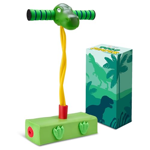 Playbees Foam Pogo Stick Dinosaur Jumper for Kids 3 4 5 6 7 Years Old Coolest Toys for 5 Year Old Boy Themed Bungee Pogo Inside Outside Fun for Boys Girls - Image 1