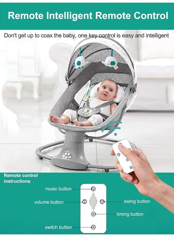 Electric Baby Swing & Cradle with Bluetooth Music – Grey - Image 4