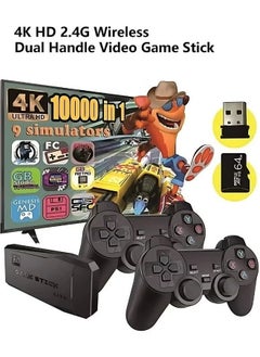Retro Game Console Video Game Stick Lite 4K Upgraded 10000+ Games Classic 4K TV Game Console with 2.4G (64G) Wireless Controllers