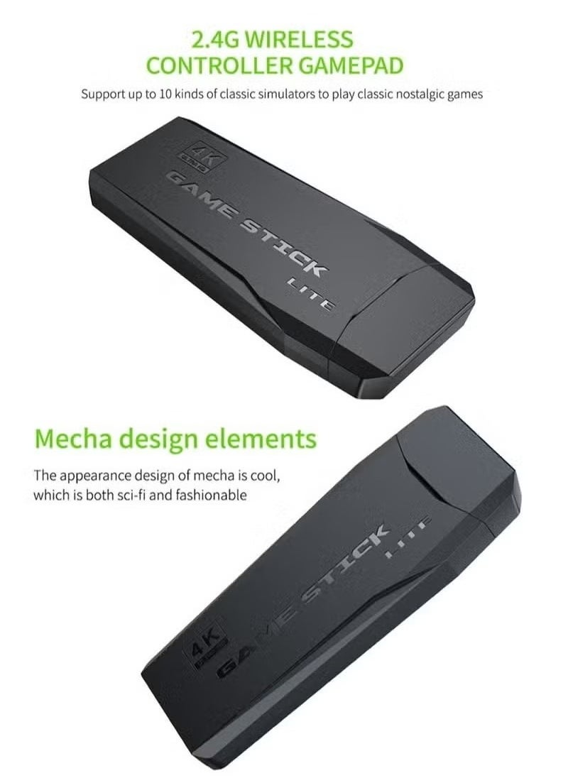 Generic - Retro Game Console Video Game Stick Lite 4K Upgraded 10000+ Games Classic 4K TV Game Console with 2.4G (64G) Wireless Controllers - Image 1