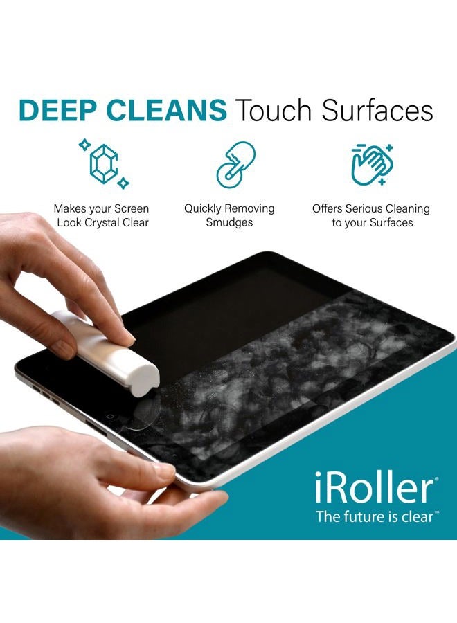 iRoller Phone Screen Cleaner - - Portable Touchscreen Cleaning Tool for Smartphone & iPad, Laptop Computer Monitor- Reusable & Washable - No Residue, Removes Smears & Smudges - 3.5" - Image 2