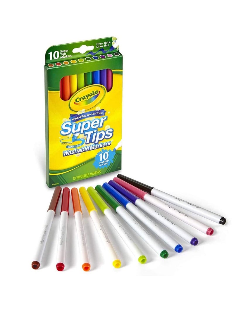 Crayola - Super Tips 10-color Washable Markers - Assorted - Image 1