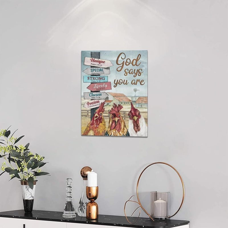 Tijuboni Farmhouse Rooster Canvas Wall Art - Image 3