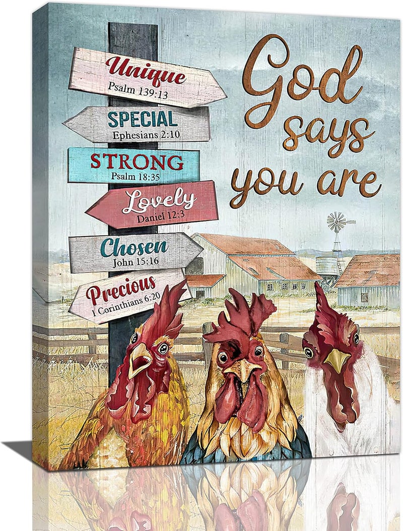 Tijuboni Farmhouse Rooster Canvas Wall Art - Image 1