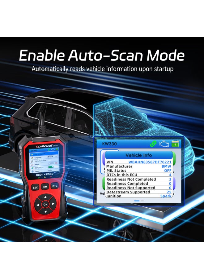 Konnwei New Kw330 Obd2 Car Engine Fault Diagnosis Fault Instrument Car Obd2 Eobd Fault Diagnosis Instrument - Image 4