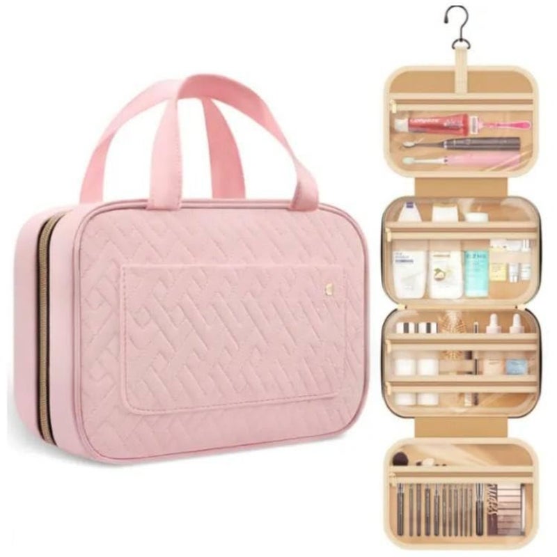 Large Waterproof Makeup Bag for Women Multi-Functional Toiletry Bag with Hand Strap Hanging Hook Travel Toiletry Organizer Bag for Cosmetics, Toiletries Accessories - Image 4