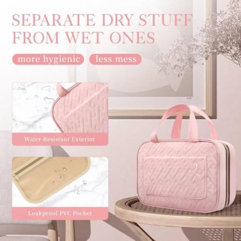 Large Waterproof Makeup Bag for Women Multi-Functional Toiletry Bag with Hand Strap Hanging Hook Travel Toiletry Organizer Bag for Cosmetics, Toiletries Accessories - Image 2