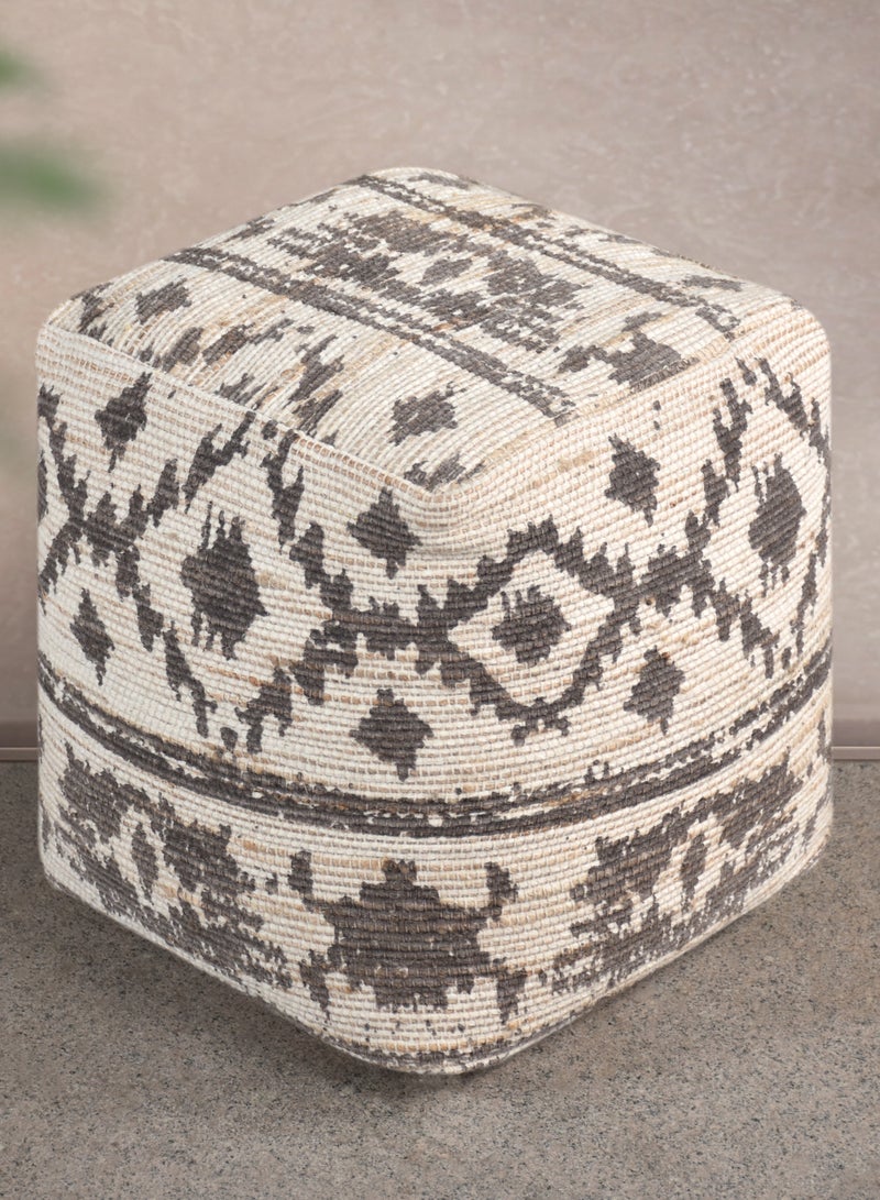 لوفت بوف مربع منسوج يدويًا بتصميم هندسي عصري – 40×40×40 سم،تيسا