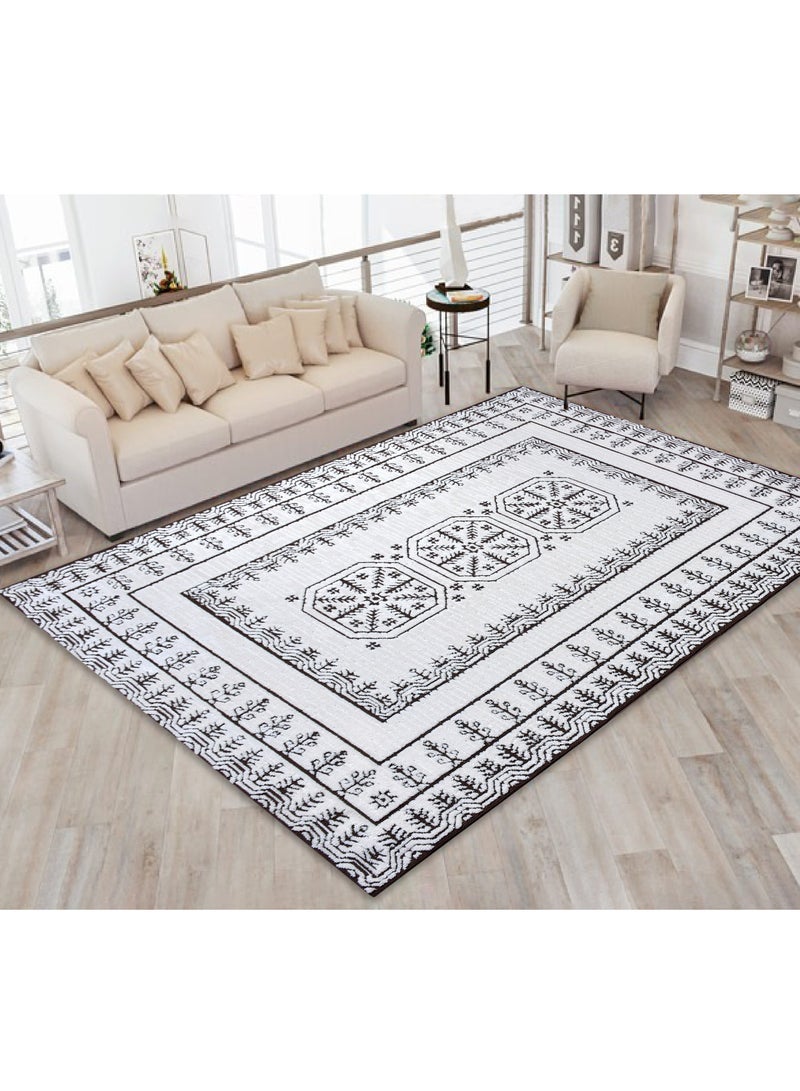 FLORA-Ivory-Brown-190x290 CMS--anti skid rug - Image 1