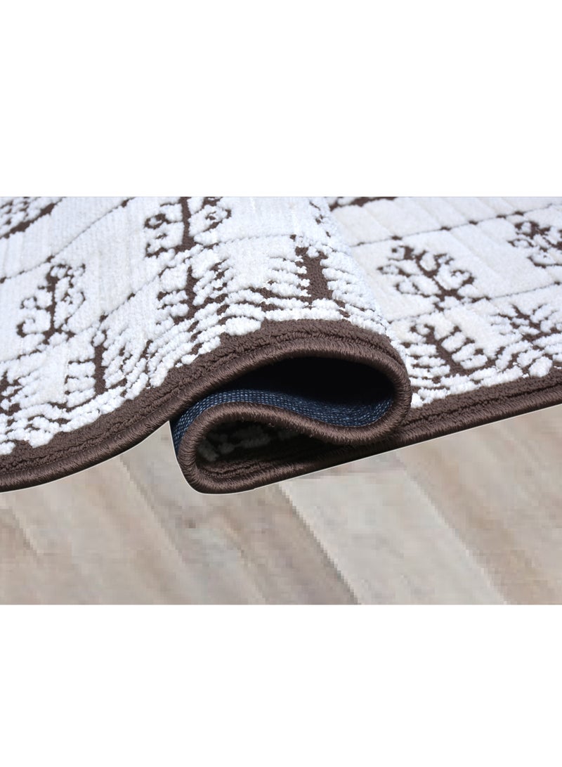 FLORA-Ivory-Brown-190x290 CMS--anti skid rug - Image 5