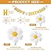 Balana 10pcs set Daisy Balloons Shower Decoration BannersHappy Birthday Decorations Felt Bunting for Girls Boys Birthday Party SuppliesYellowWhite - Image 4