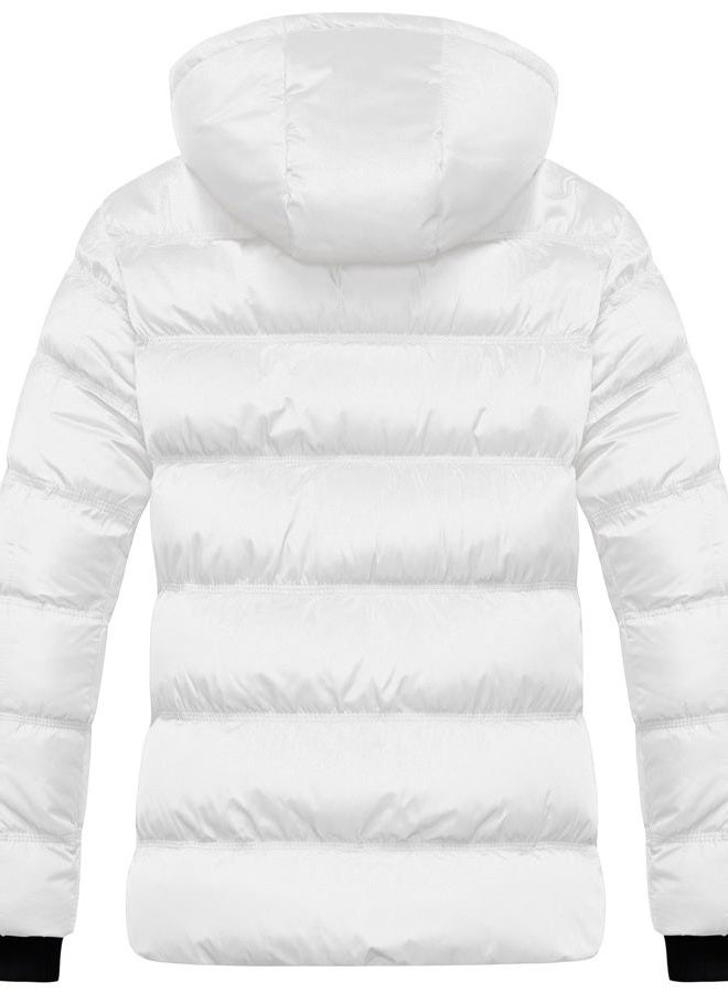 CREATMO US Women Coat Winter Jacket Puffer Gorgeous Snow Jackets Women's Warm Windproof Padded Coats Lightweight Hooded Hiking Travel Ski White 2XL - Image 2