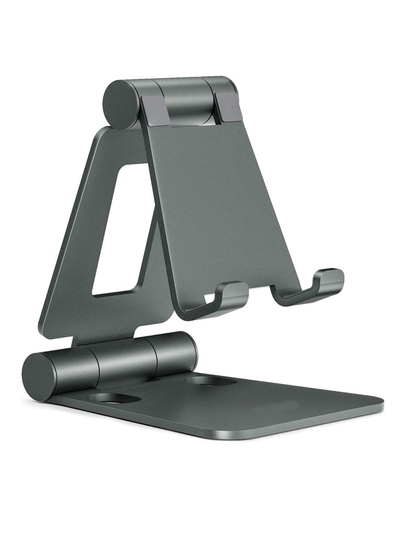 MIXDE Dual Folding Cell Phone Stand Fully Adjustable Foldable Desktop Phone Holder Cradle Dock Compatible with Phone 16 15 14 13 12 11 Pro Xs Xs Max Xr X 8  Nintendo Switch All Phones  - Image 1