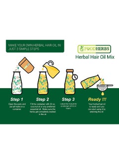 Foodherbs Foodherbs Herbal Hair Oil Mix Herbs For Hair Growth 18 Vital Herbs For Long Thick And Lustrous Hair Hair Care Product For Women And Men DIY Oil Infusion  - Image 3