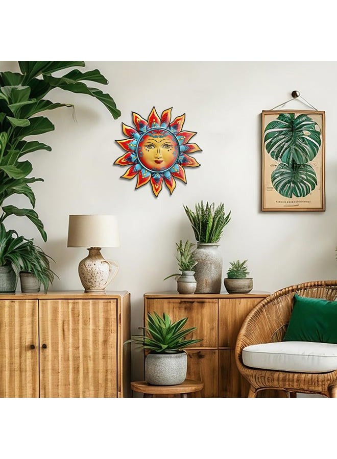 Daogtc Metal Sun Wall Decor - Sun Flower Wall Art Decoration,Hanging Decoration for Home Garden Farmhouse Yard Patio Fence Living Room Bedroom (SUN-I) - Image 5