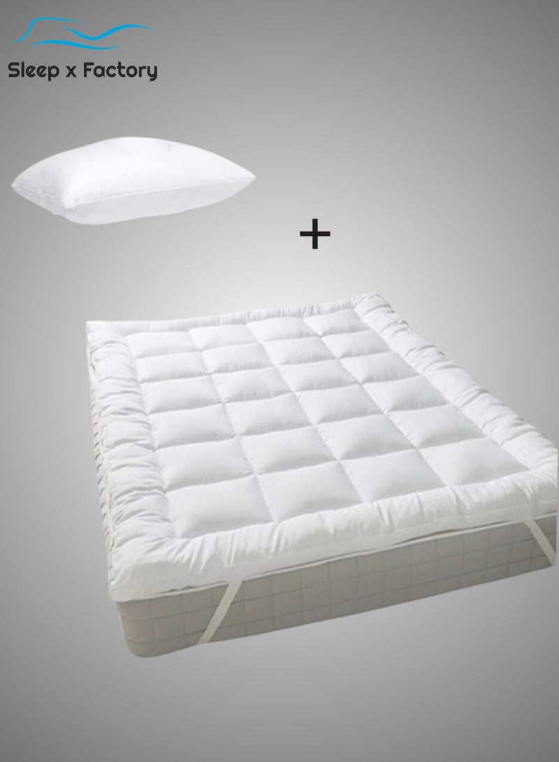Sleep x Factory Premium Sleeping Pack – 100×200 cm Mattress Topper (Available in 10 / 14 / 20 cm Heights) + 1 Luxurious Microfiber Pillow  - Image 1