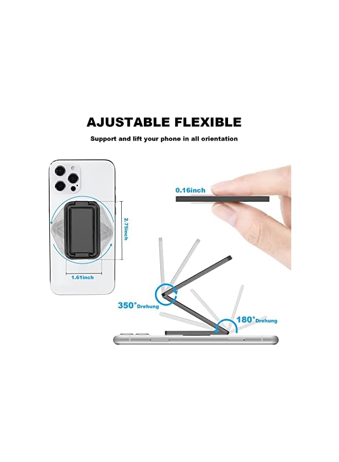 S-TOP Magnetic Phone Grip Kickstand, Ultra-Thin 360° Rotation Foldable Metal Holder for Secure Hands-Free Viewing and Car Mounts Compatible with Smartphones - Image 2