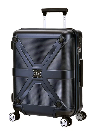 eminent Hard Case Travel Bag Cabin Luggage Trolley Polycarbonate Lightweight Suitcase 4 Quiet Double Spinner Wheels With Tsa Lock KJ97 Night Blue