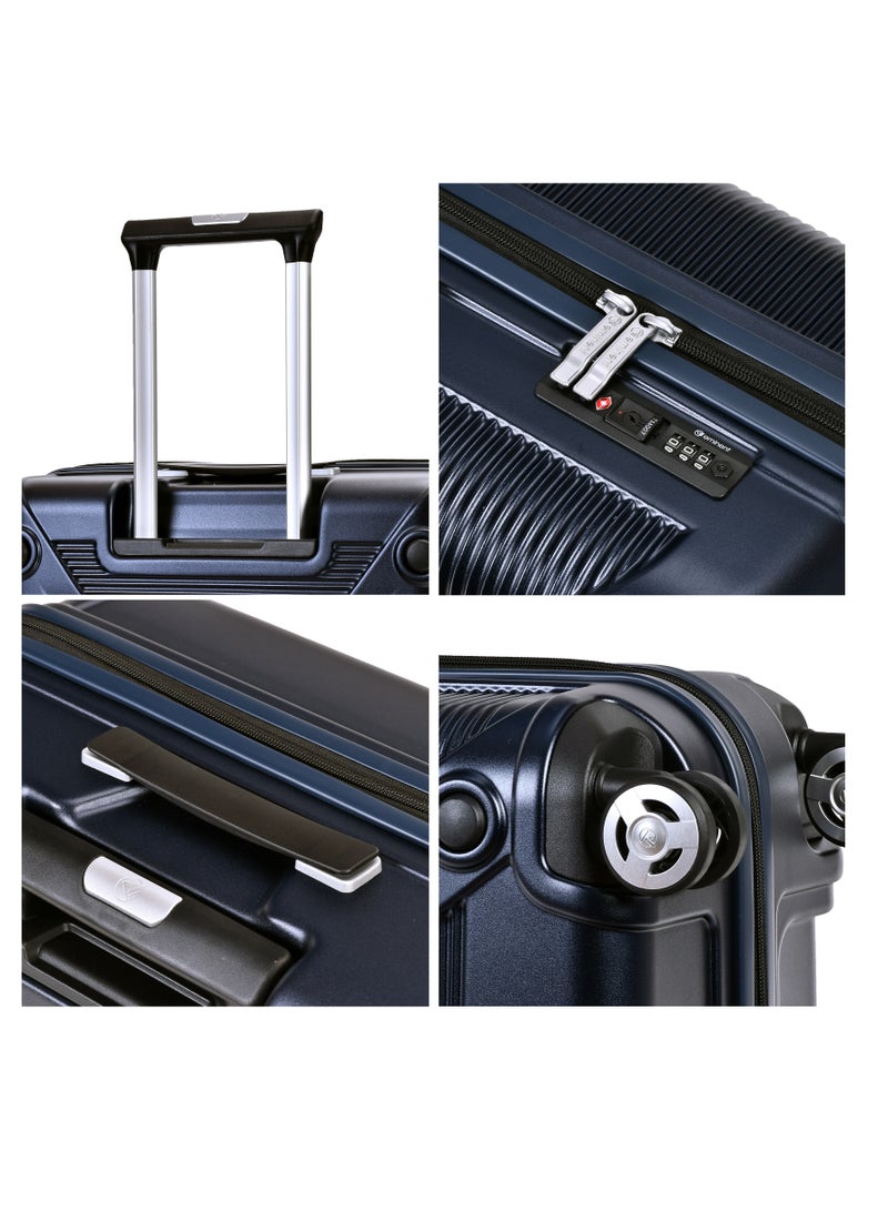 إيمينينت حقيبة سفر صلبة بعجلات مزدوجة هادئة وقفل ، كابينة أمتعة بعجلات من البولي كربونات خفيفة الوزن، مقاس  ليلي أزرق - Image 3