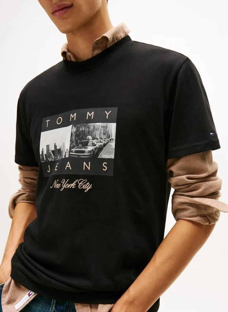 TOMMY JEANS Photo Print Jersey Crew Neck T-Shirt