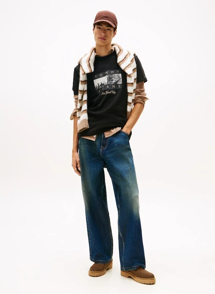 TOMMY JEANS Photo Print Jersey Crew Neck T-Shirt