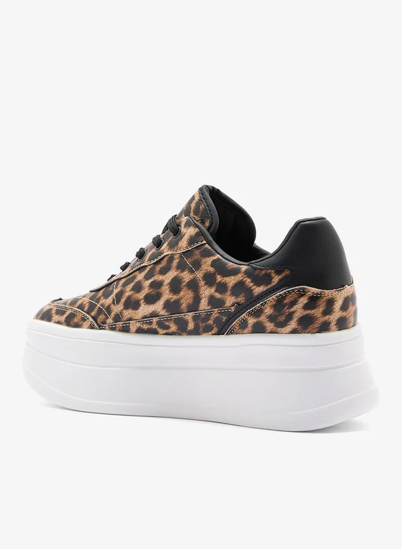Ginger Leopard Print Sneakers