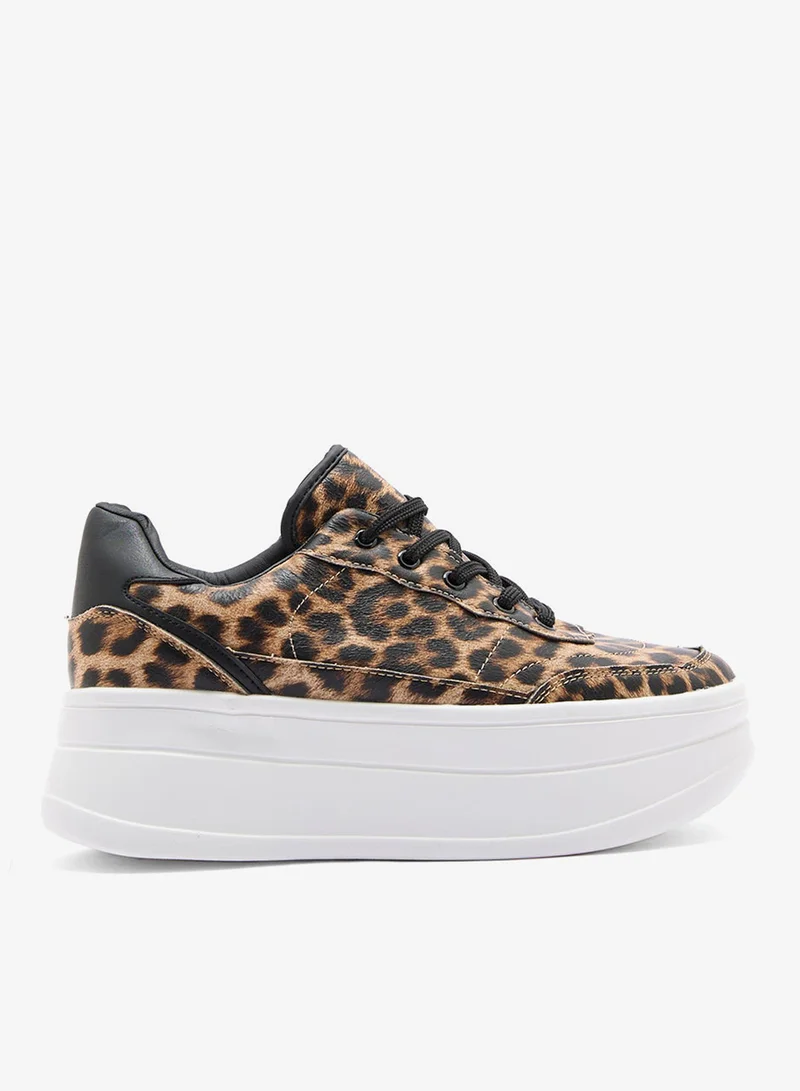 Ginger Leopard Print Sneakers
