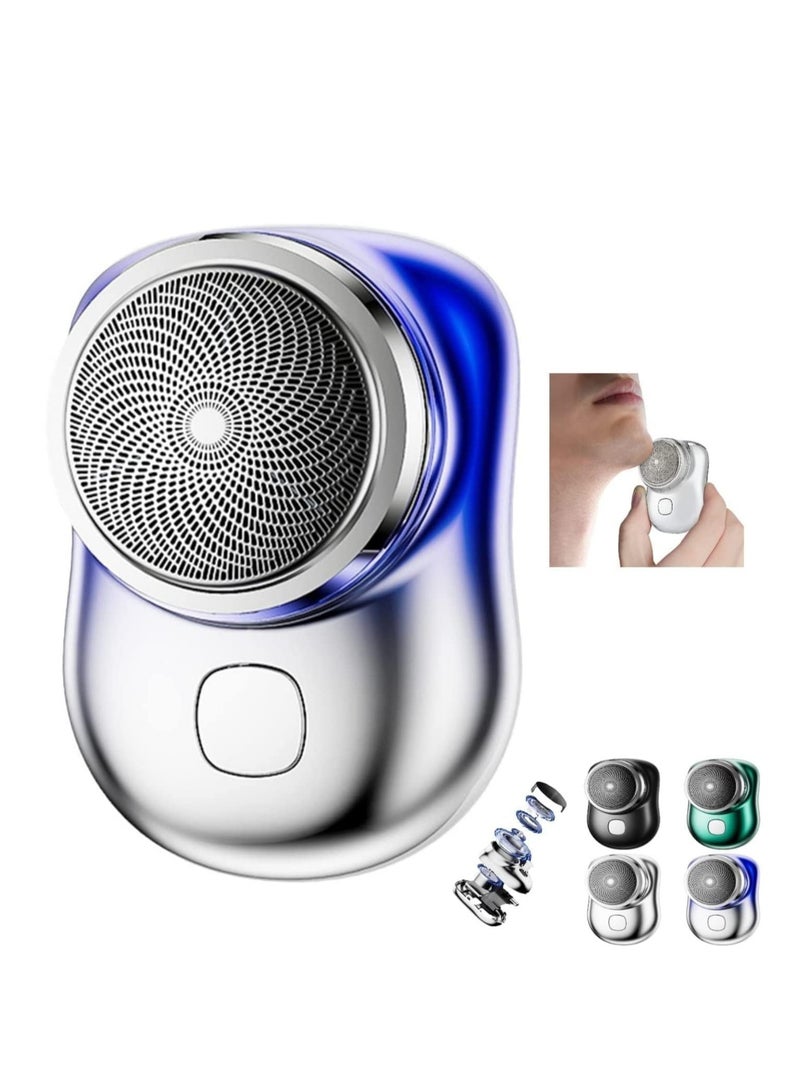 ELTRAZONE Mini&Portable Electric Shaver, New Pocket Portable Electric Shave, Magic USB Mini Shaver Electric Razor For Men, Rechargeable Travel Razors For Men Electric Shaver For Shaving Face(Blue) - Image 1
