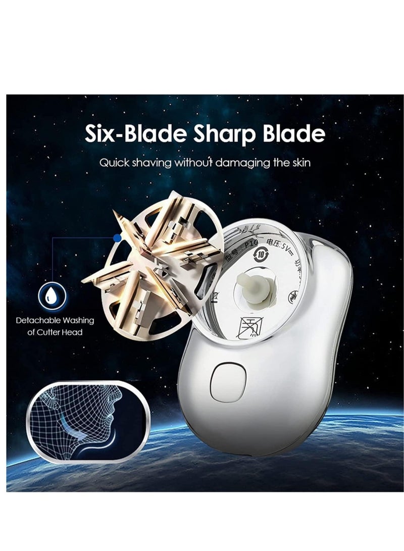 ELTRAZONE Mini&Portable Electric Shaver, New Pocket Portable Electric Shave, Magic USB Mini Shaver Electric Razor For Men, Rechargeable Travel Razors For Men Electric Shaver For Shaving Face(Blue) - Image 4