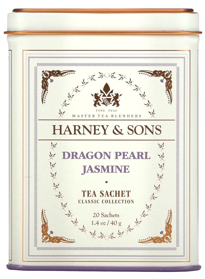 HARNEY & SONS Fine Teas Dragon Pearl Jasmine 20 Tea Sachets 1.4 oz (40 g)