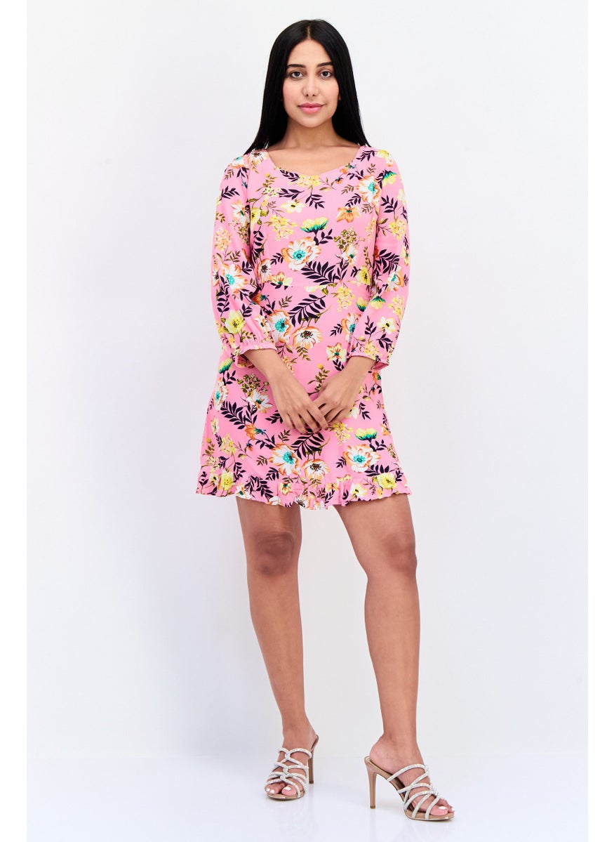 ONLY Women Floral Print Mini Dress, Multicolor  - Image 4