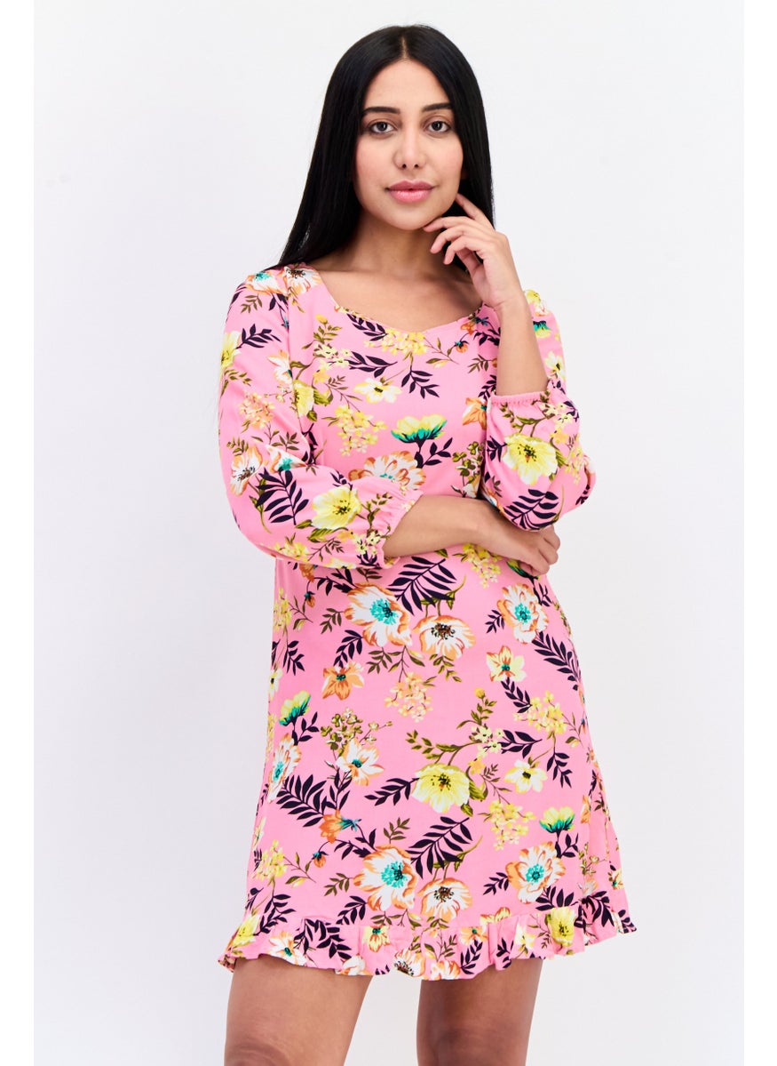 ONLY Women Floral Print Mini Dress, Multicolor  - Image 1
