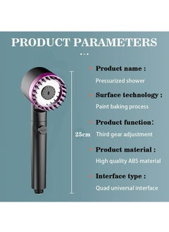 Arabest Shower Head, 3 Settings High Pressure Shower Head Handheld Shower Set, Filtered Hand Held Shower Built-in Filter Element, with 1.5M Stainless Steel Hose, Non Perforated Shower Base  - Image 2