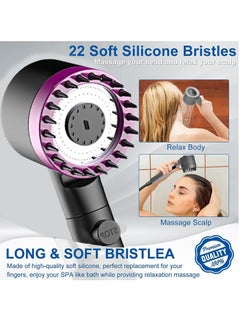 Arabest Shower Head, 3 Settings High Pressure Shower Head Handheld Shower Set, Filtered Hand Held Shower Built-in Filter Element, with 1.5M Stainless Steel Hose, Non Perforated Shower Base  - Image 4