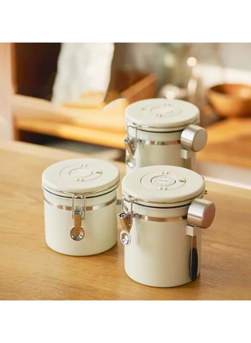 كويزيرا علبة قهوة من الفولاذ المقاوم للصدأ مزودة بصمام ومتتبع للتاريخ