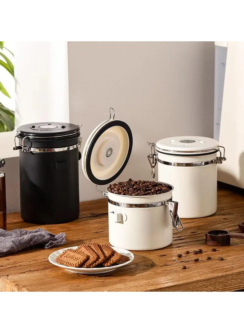 كويزيرا علبة قهوة من الفولاذ المقاوم للصدأ مزودة بصمام ومتتبع للتاريخ