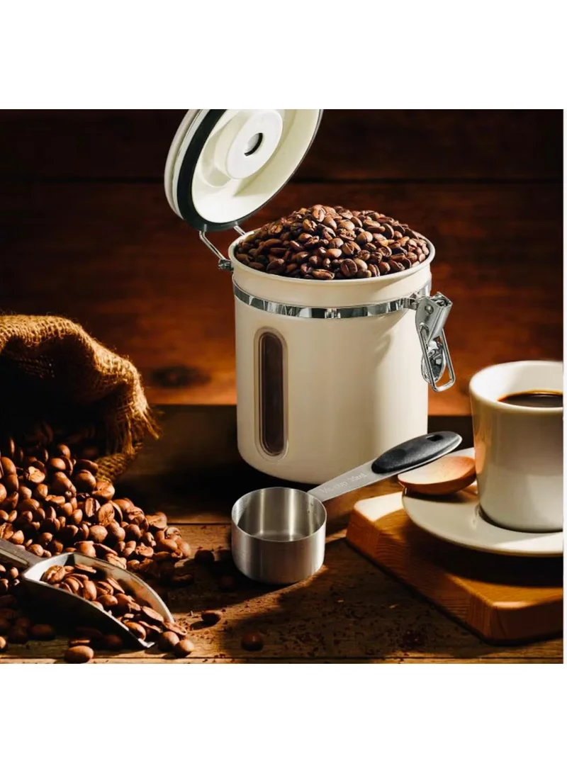 Quesera  Stainless steel Coffee Canister with valve and date tracker  | Best Price UAE