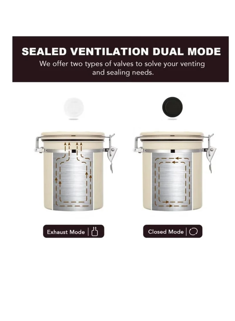 Quesera  Stainless steel Coffee Canister with valve and date tracker  | Best Price UAE